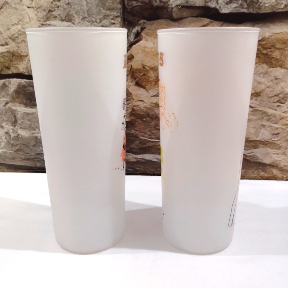 Antique Autos Highball Bar Glasses Autocar Barware Frosted 6.5" 1900 & 1906 - Picture 5 of 10